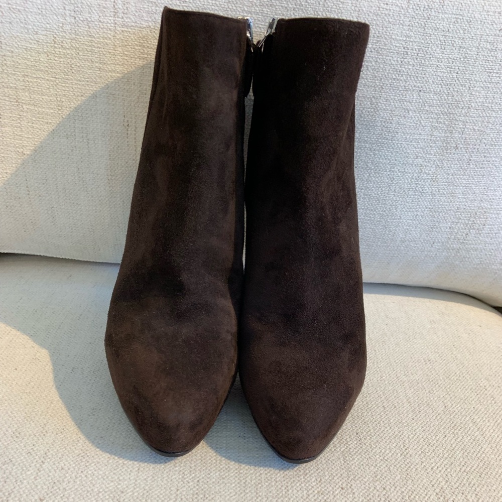 Suede Prada chocolate hidden platform booties